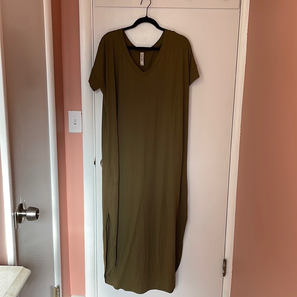 Olive Green Tshirt Dress